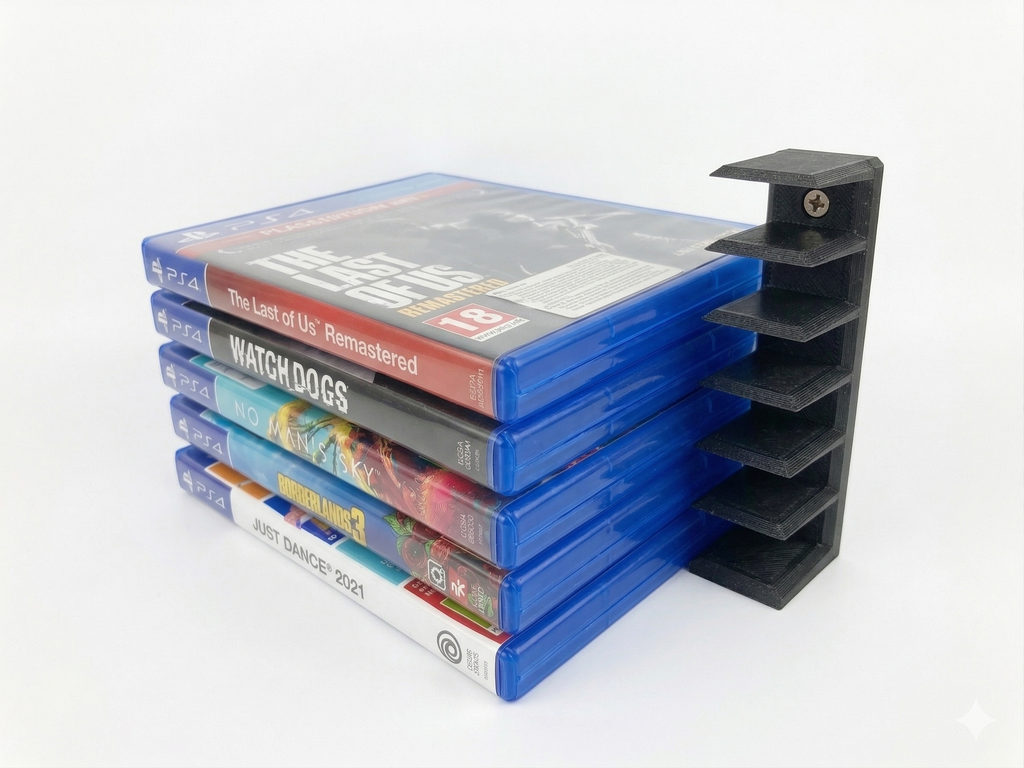 Wall Mount for 10 PS4 PS5 Xbox Games Organizer Stand Black