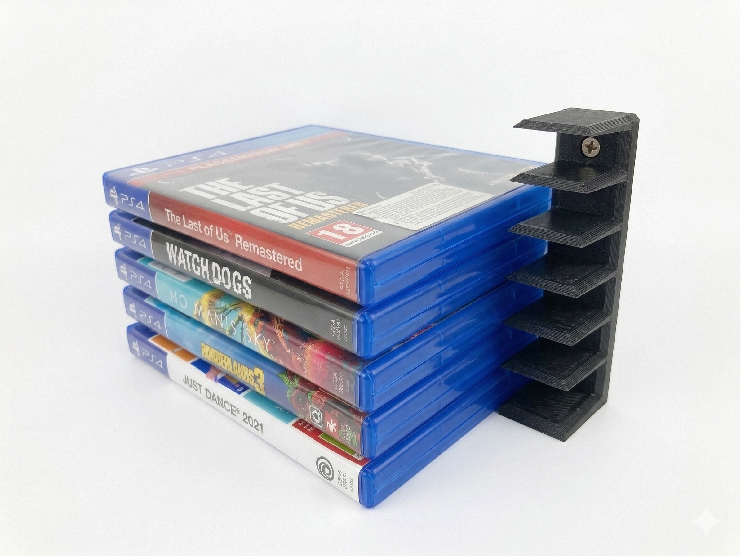Wall Mount for 10 PS4 PS5 Xbox Games Organizer Stand Black